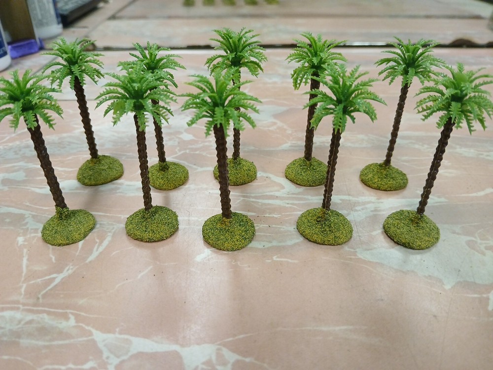 10 based Landscape Small Model Palm Tree wargaming scenery terrain 2.5"