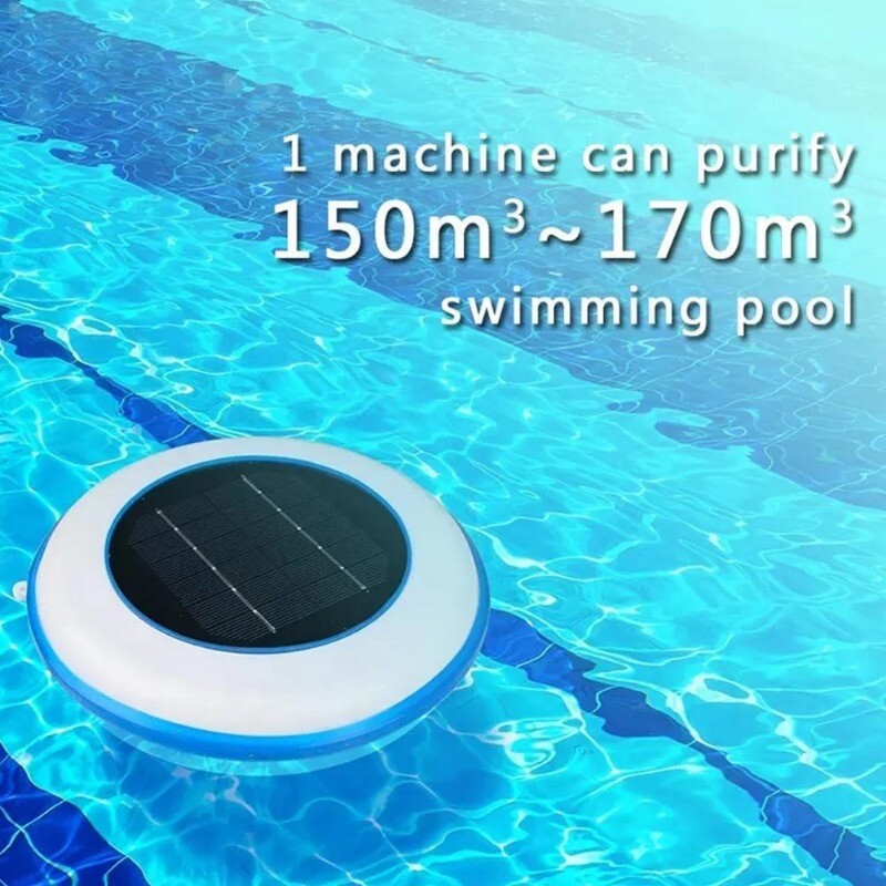 Solar powered copper-ion Pool Ionizer w/ LED Self-cleaning Anode FAST SHIP NEW