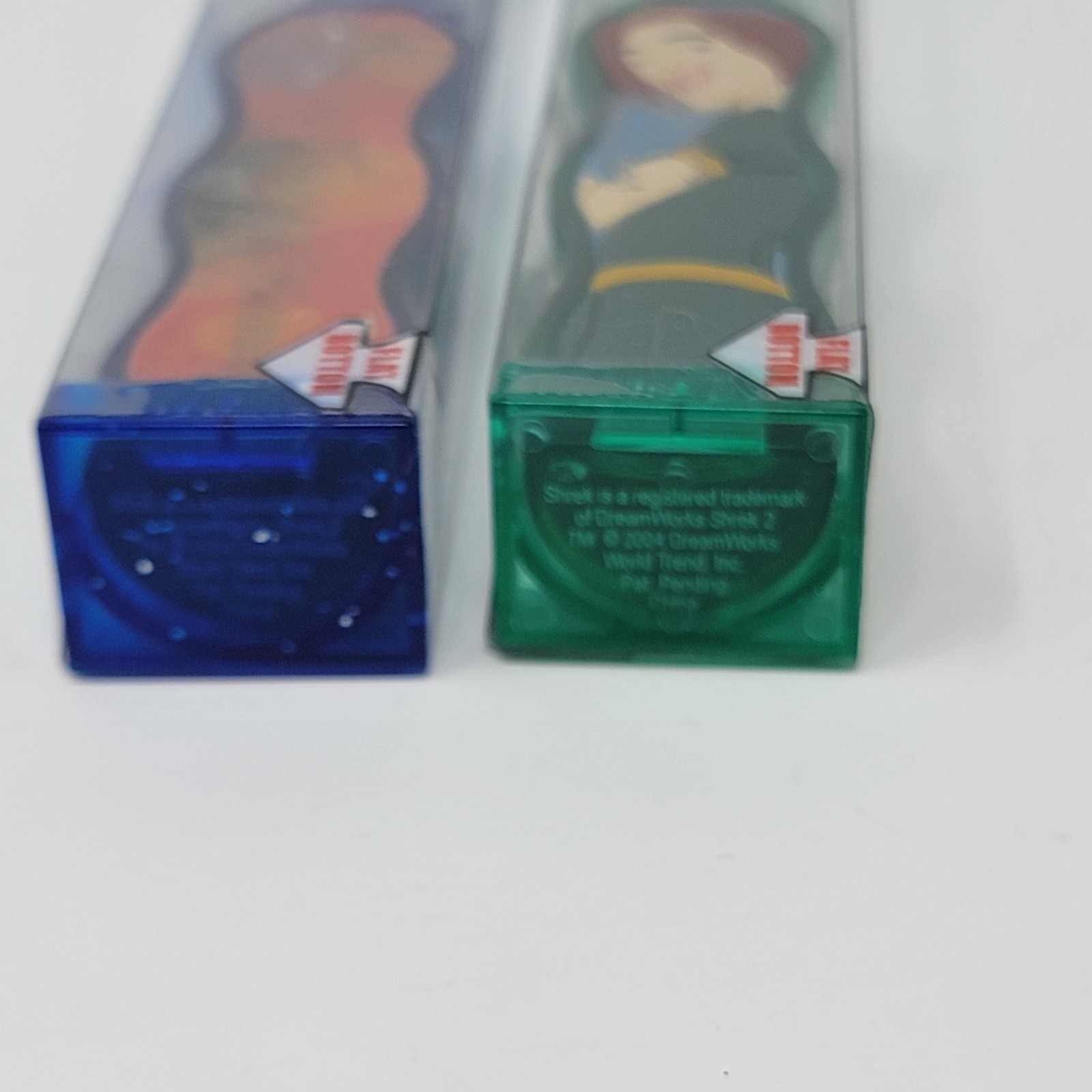 2 Happee Care Shrek 2 Soft Grip Toothbrush + Travel Cap Fiona Donkey Lenticular