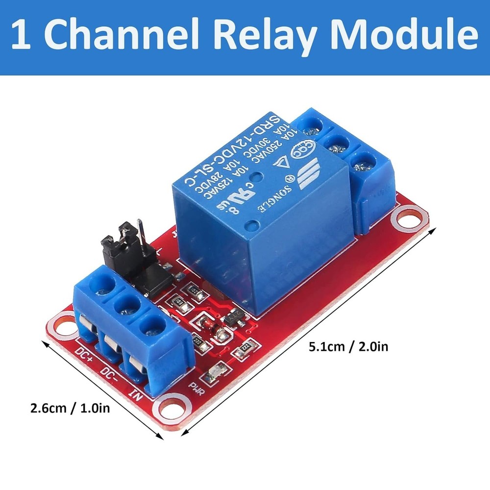 DC 5V Relay Module Set - Reliable 10A Current Rating for Electronics Projects