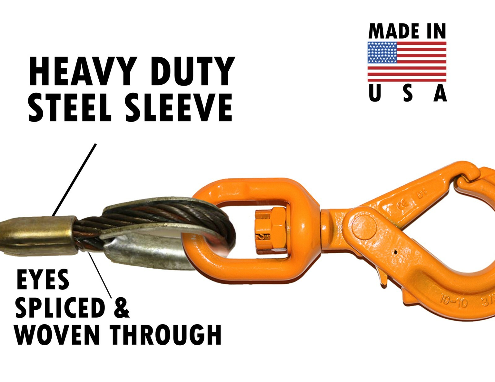 3/8 x 150' Winch Line Self Locking Hook Tow Cable Wrecker Truck USA