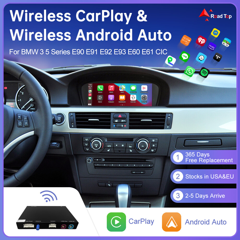 Wireless CarPlay Android Auto Kit For BMW 3 Series E90 E91 E92 E93 2008-2013 CIC