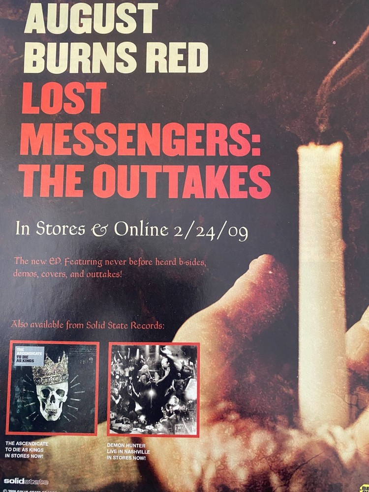 August Burns Red, Lost Messengers, Full Page Vintage Promotional Ad