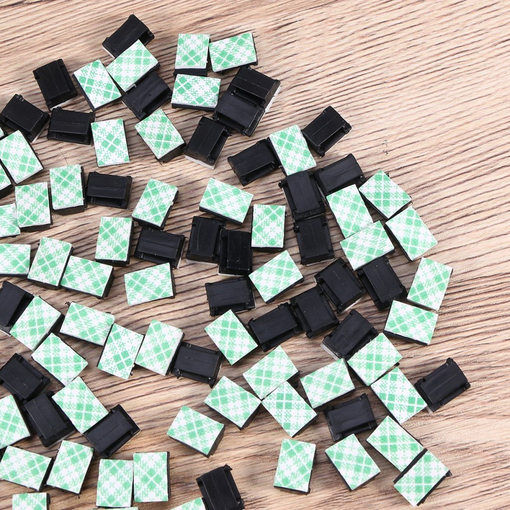 Cable Tie Holders 100pcs Black Clips for Organization