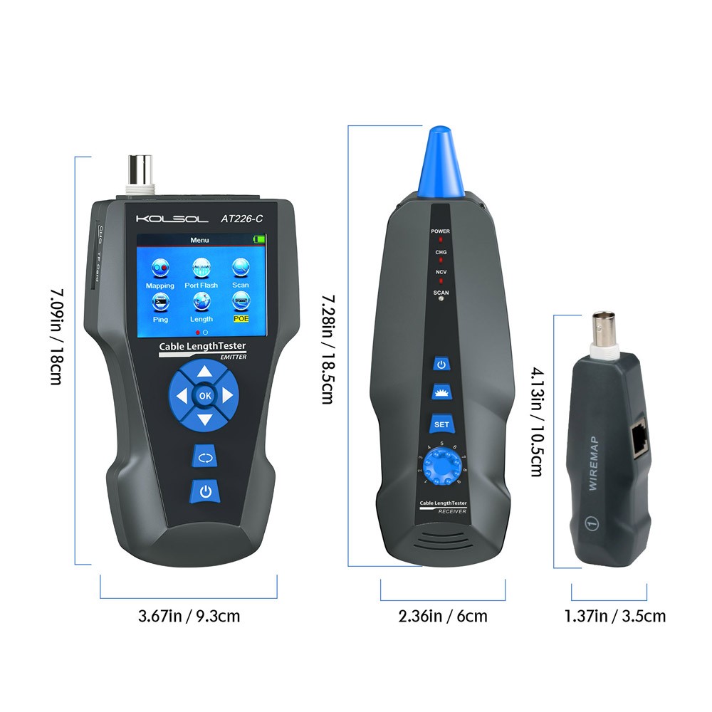 Network Cable Tester TDR Multi-functional LCD Tracker For RJ45,RJ11,BNC