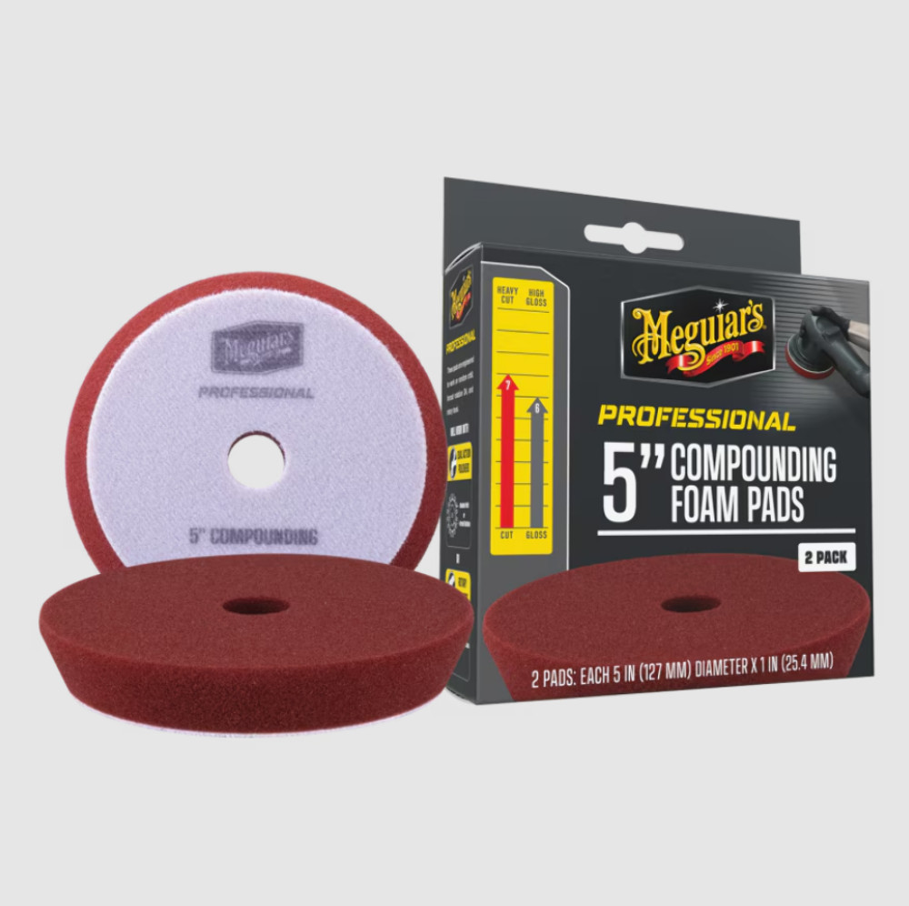 Meguiar's 5" Compounding Foam Pads Machine Pad for Compounding, 2 Pack M5CFP2