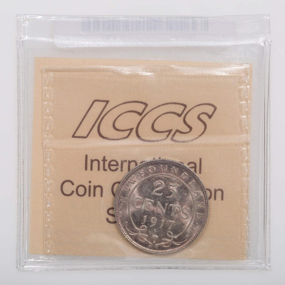 NFLD 25 Cent 1917C ICCS AU-58