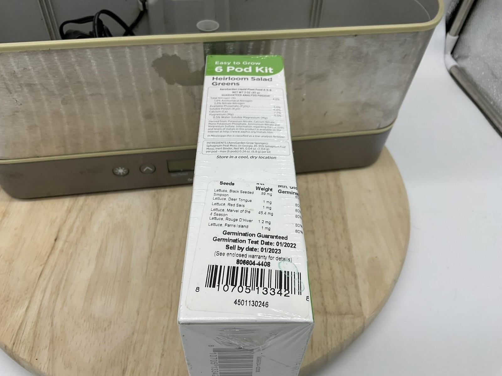 AeroGarden Harvest Elite Slim Silver 6 Pod Garden Indoor Hydroponic W/ Seed Kit