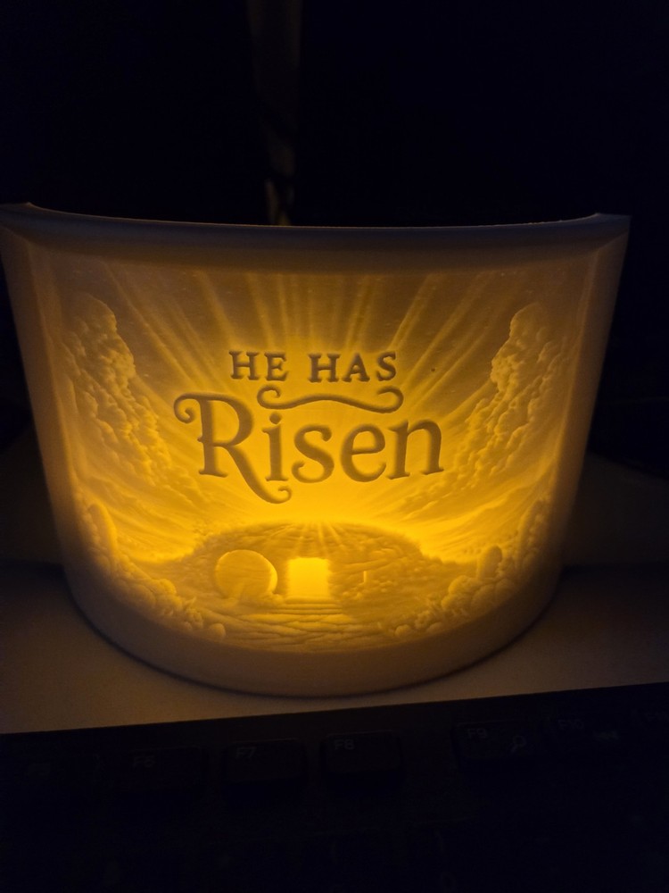 Large -Easter Lithophane - He Has Risen! - Amazing Detail