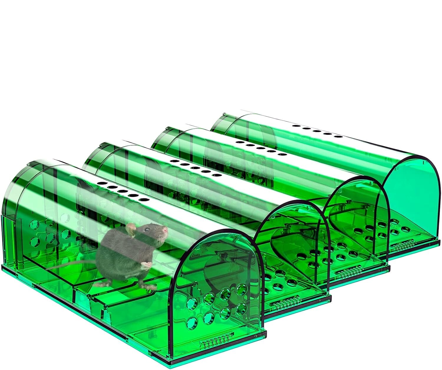 1, 2,4, 6-Humane Mouse Traps Live Catch & Release No Kill Rat Mice Trap Reusable