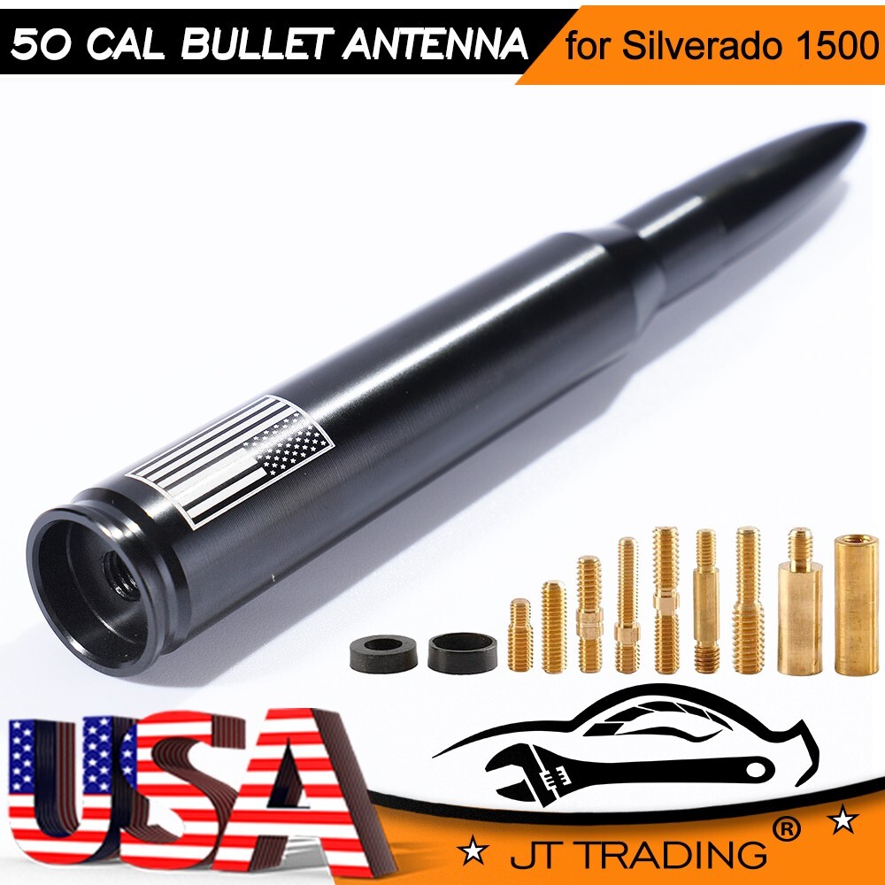 FLAG BULLET ANTENNA 50 CAL for CHEVROLET SILVERADO 1500/2500/3500/GMC SIERRA USA