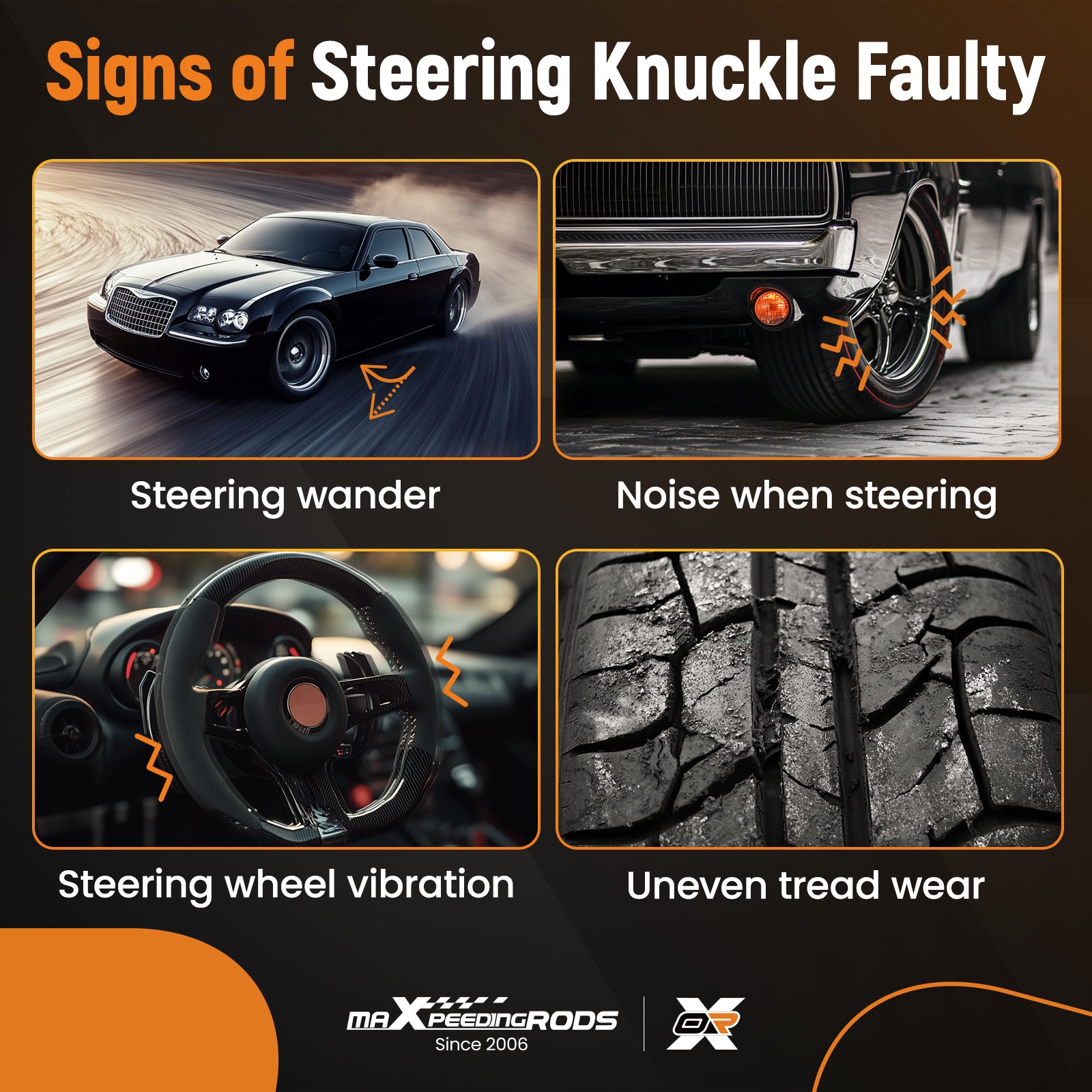 Steering Knuckle & Wheel Hub Bearing Assembly for Honda Civic 2003-2005 1.7L