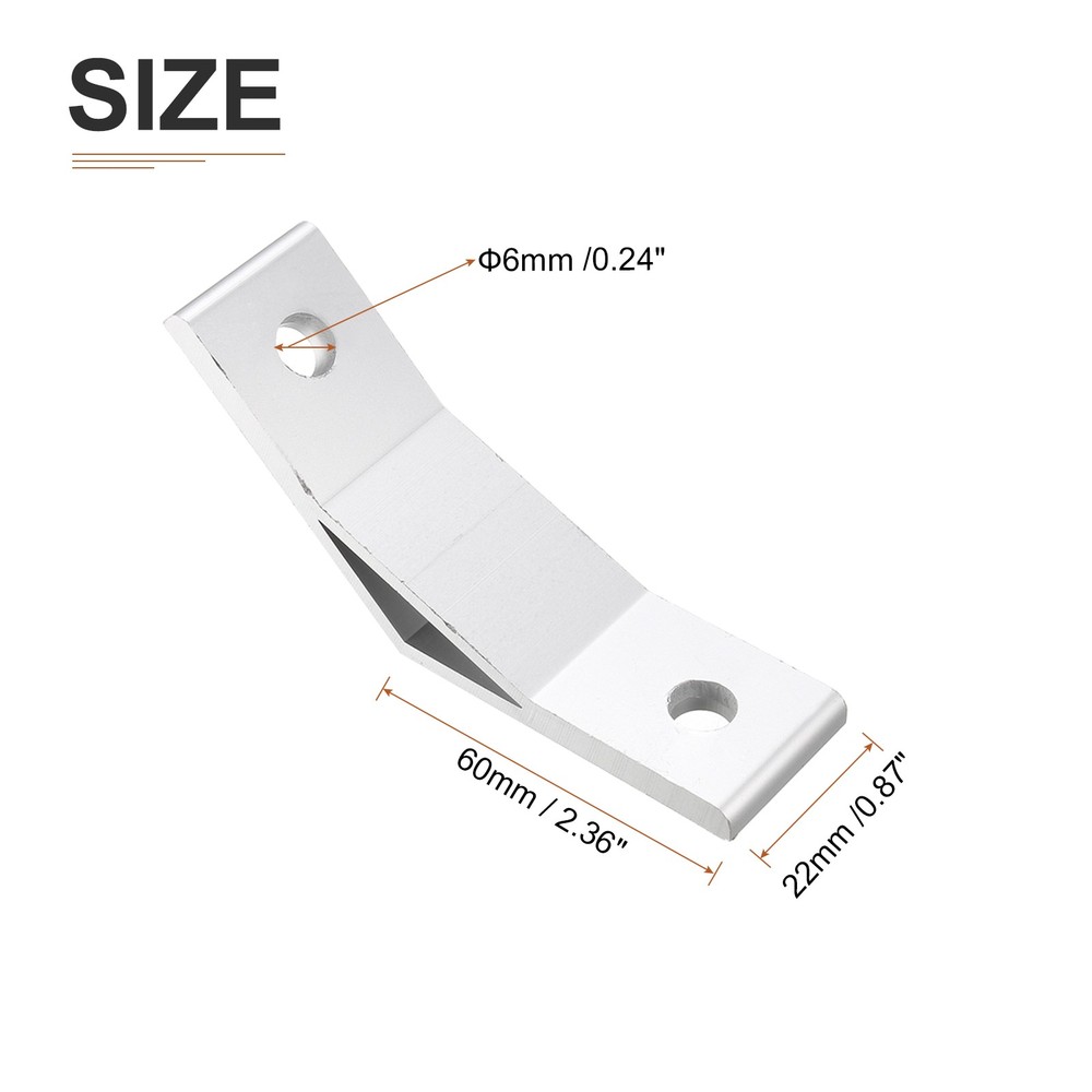6Pack 50x50mm Mounting Fixing Shelf Bracket Angle Joining Support Brace Silver