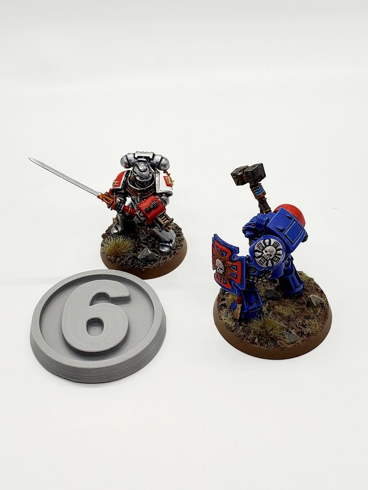 3D Printed Round Numbered Disk Objective Markers for Tabletop Gaming