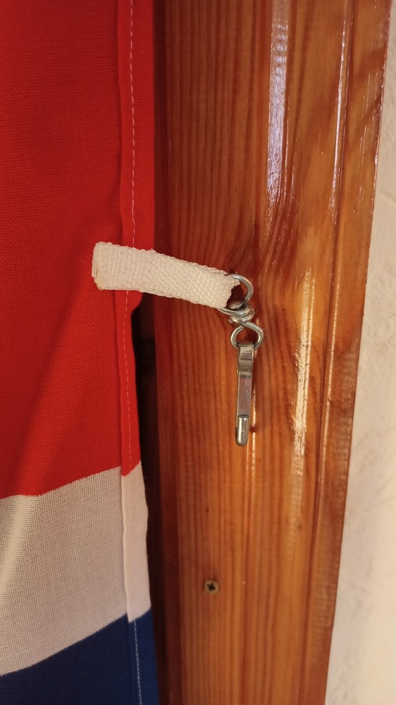 Large Big British flag with hooks. 154x92 cm.
