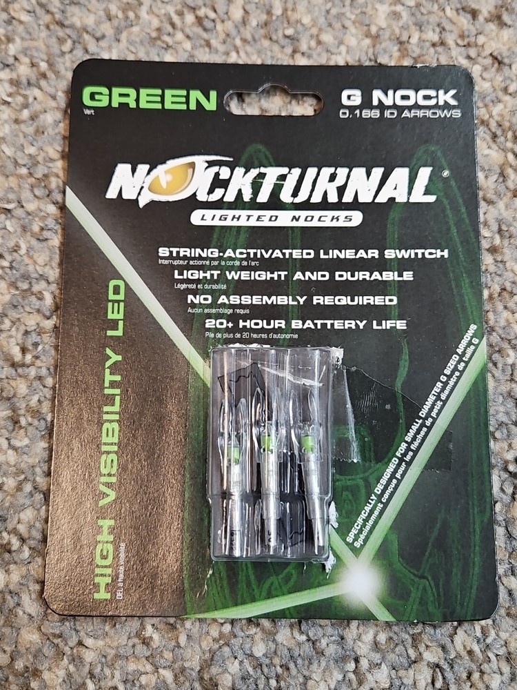 Nockturnal NT-605 Lighted Nock, Green - 3 Pack