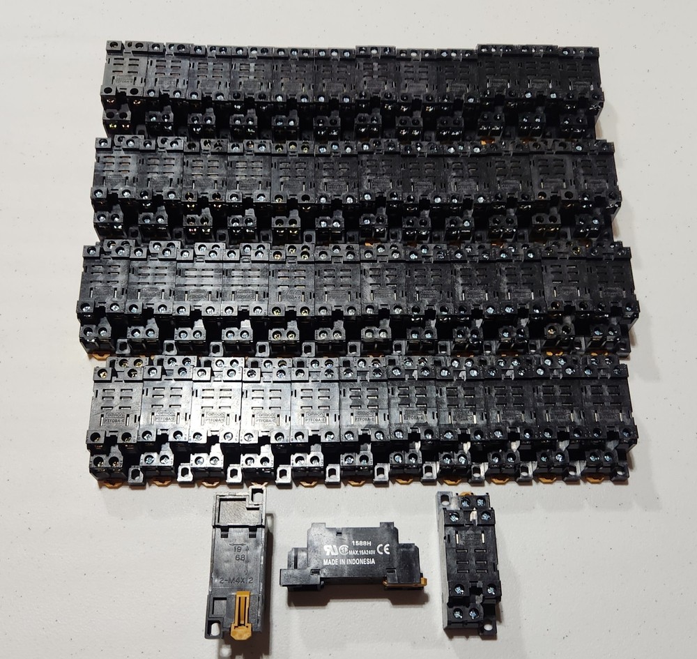 50pcs. OMRON PTF08A-E / PTF08AE Relay Socket DIN RAIL 15A 240V
