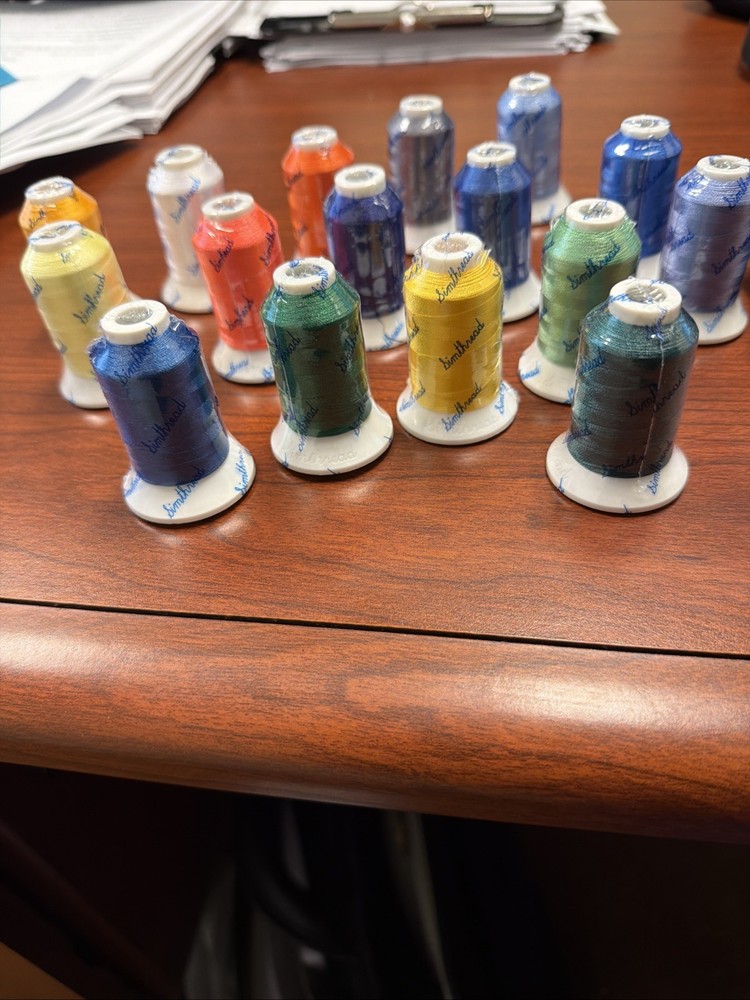 Simthread Polyester Embroidery Thread Lot – 1 6 Spools – 120D/2 – 550m – NEW