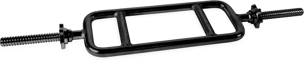 Barbell 34" Solid Olympic Tricep Hammer Curl Weight Bar with Collars Black