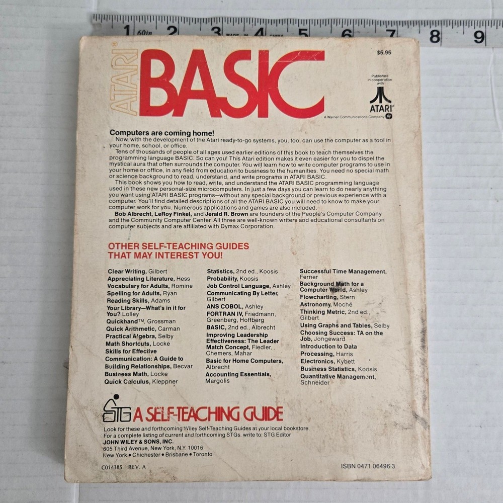 Atari BASIC Bob Albrecht 1979 Vintage Computer Programming Book 400 800