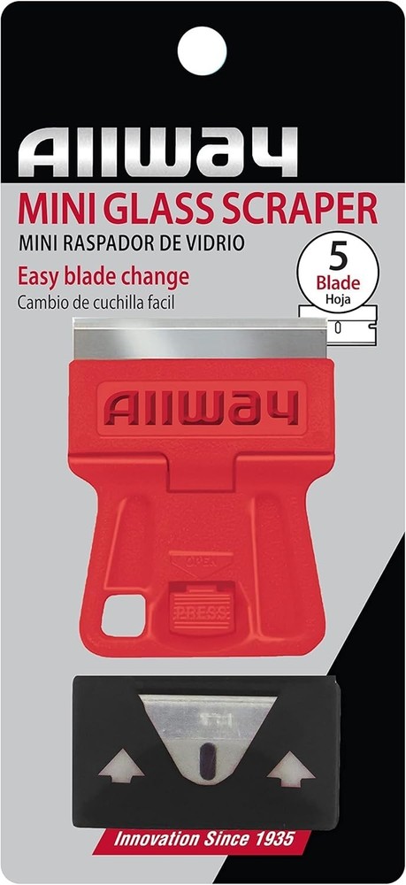 Pocket-Sized Mini Glass Scraper & 5 Extra Blades - Versatile & Reliable Tool