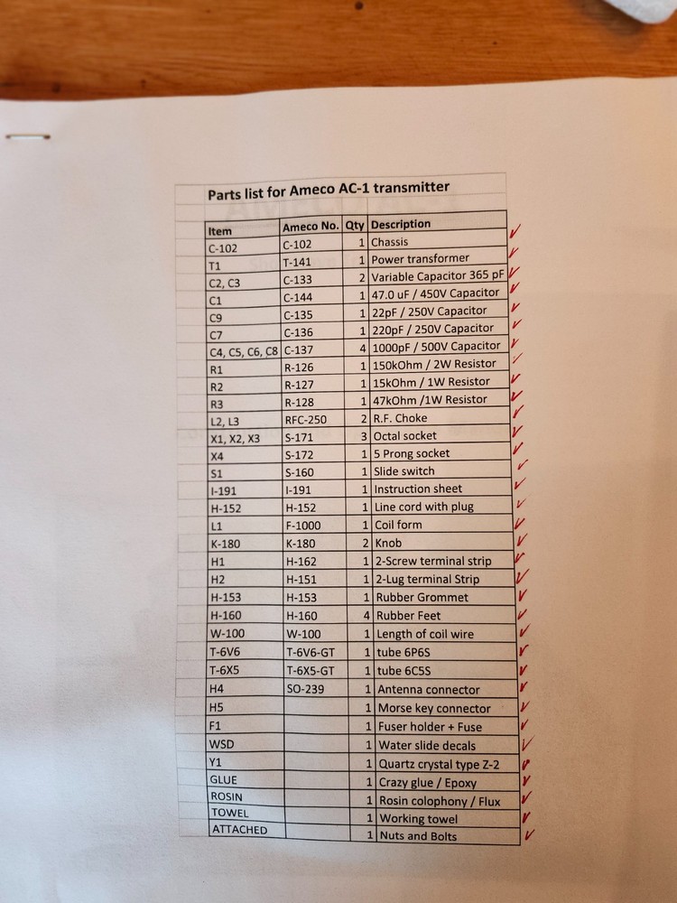 UNBUILT AMECO AC-1 REPLICA TRANSMITTER KIT