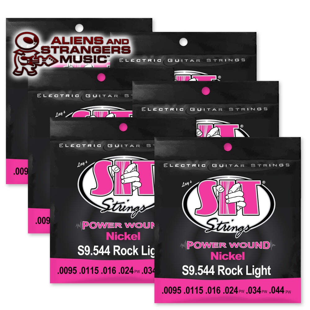 6 Sets! SIT Strings S9.544 Rock Light Power Wound Nickel .0095-.044