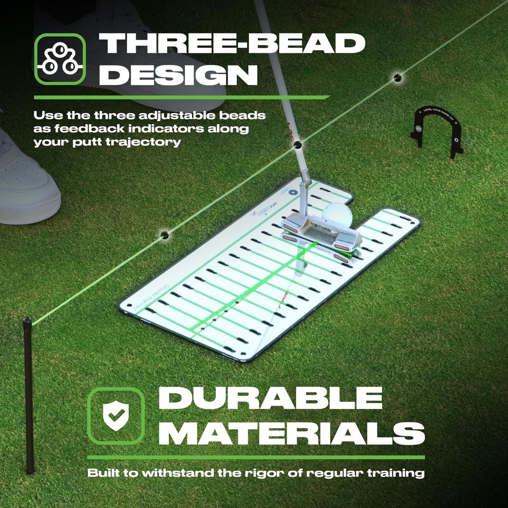 Triple Bead Golf Alignment String Line, Putting Aid for Indoor & Outdoor, Gol...