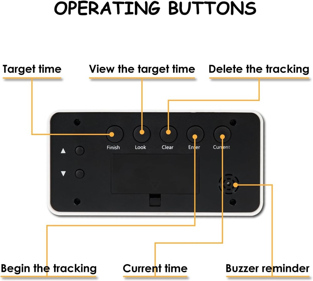 Digital 9999 Days Countdown Clock,Buzzer Alarm Reminder,Backlight Display