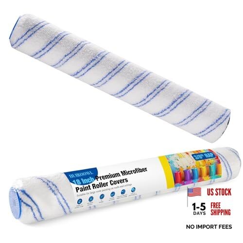 18 Inch Microfiber Paint Roller Covers (2 18 Inch Paint Roller Kit, 2 Pack