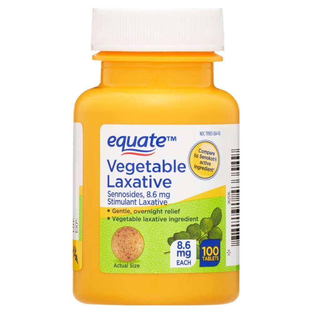 Equate Natural Vegetable Laxative Sennosides Tablets - 100 Count