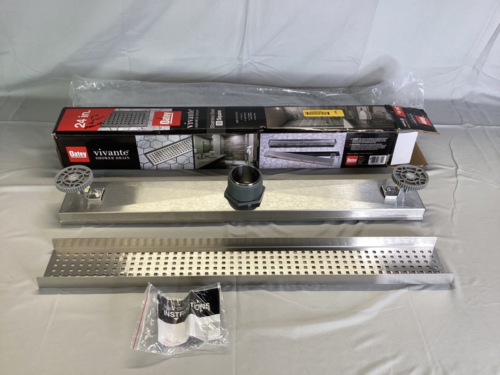 Oatey Vivante 24” Linear Shower Drain with Square Pattern VT2240