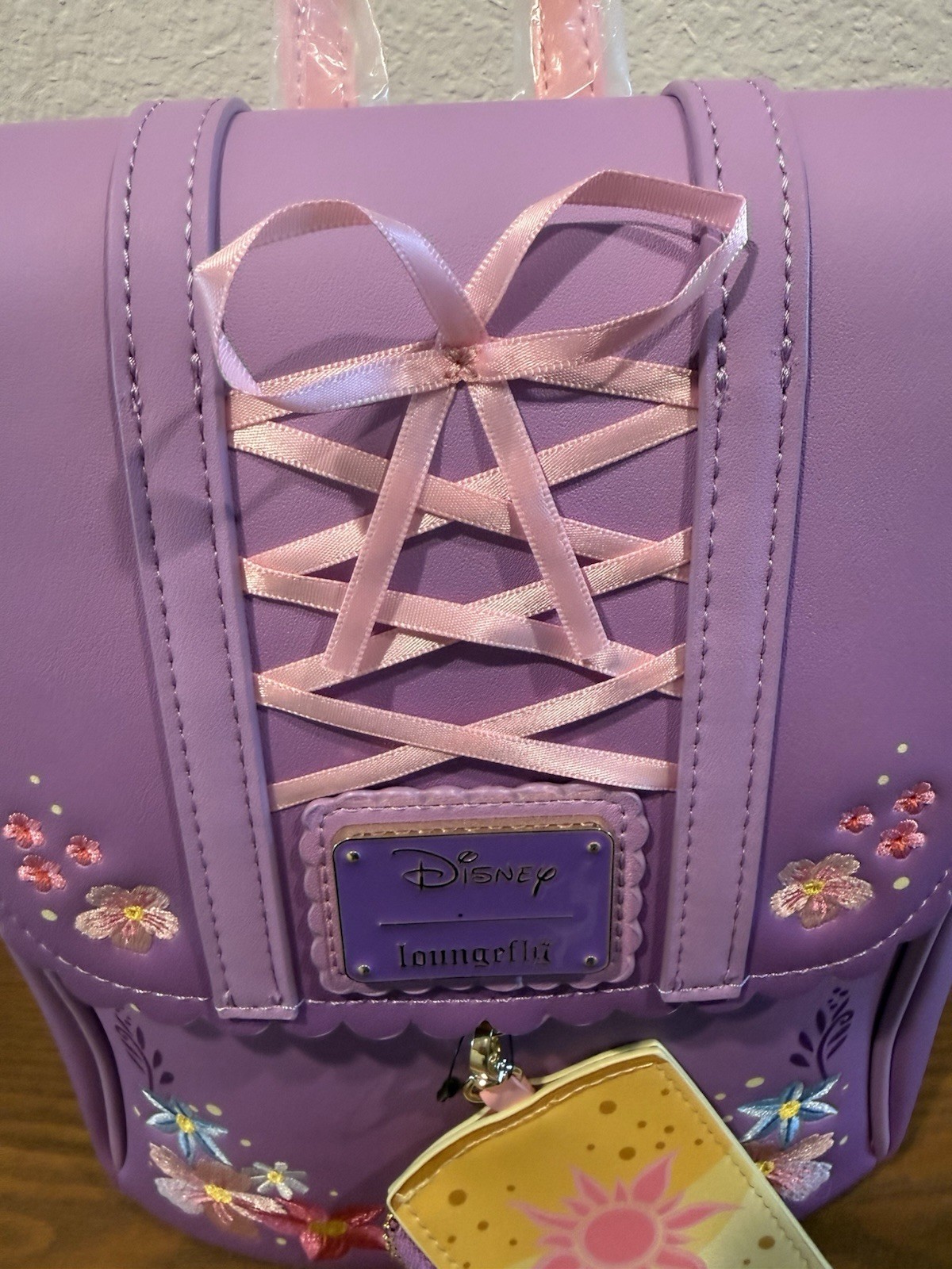 Loungefly Tangled Rapunzel Floral Flap Mini Backpack W/Coin Bag Exclusive NWT