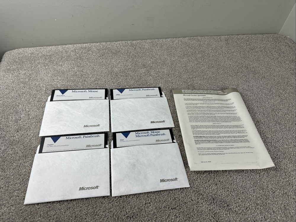 Rare Microsoft Paintbrush Software 4 Floppy Disks