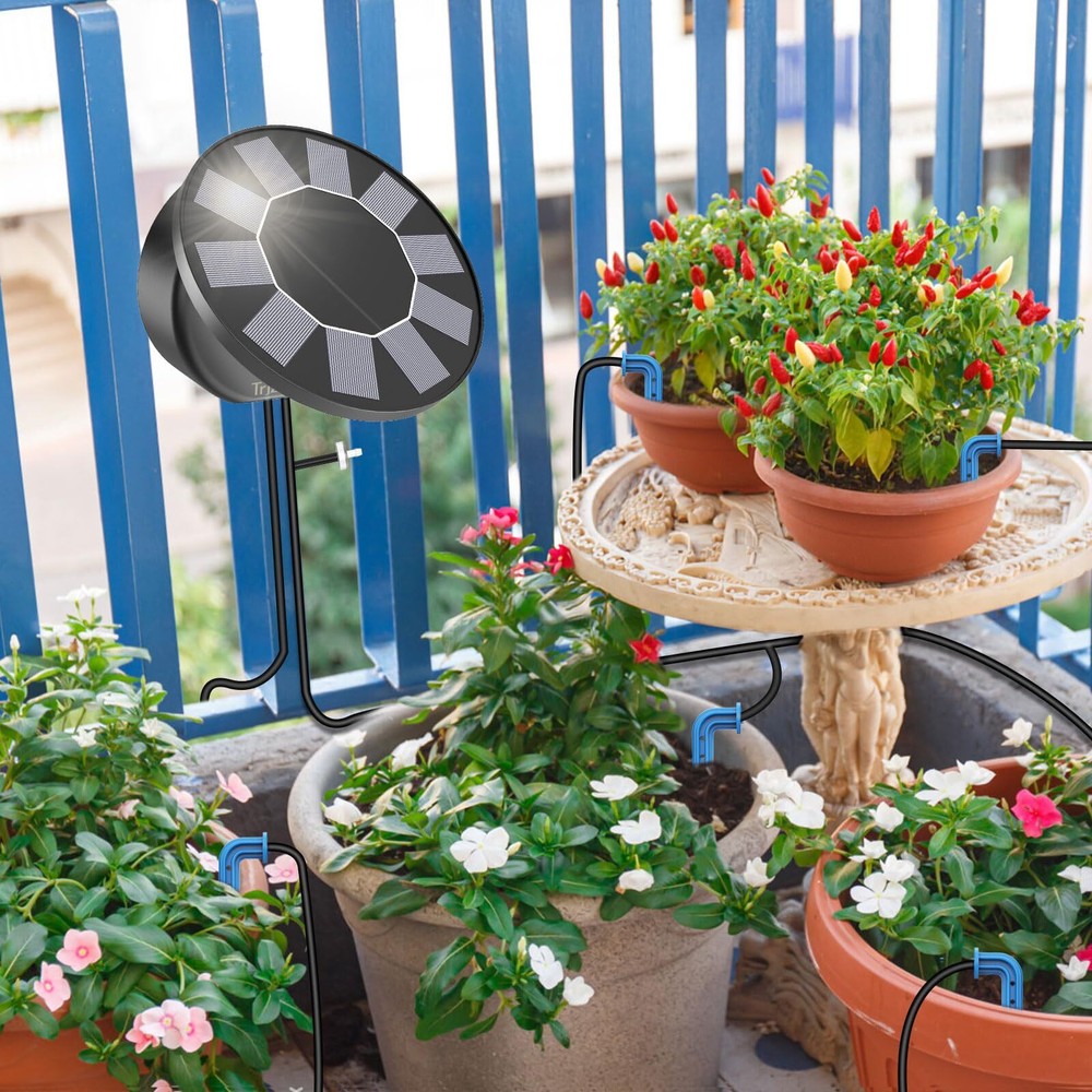 Solar powered automatic irrigation system, indoor DIY irrigation, 9 timed modes