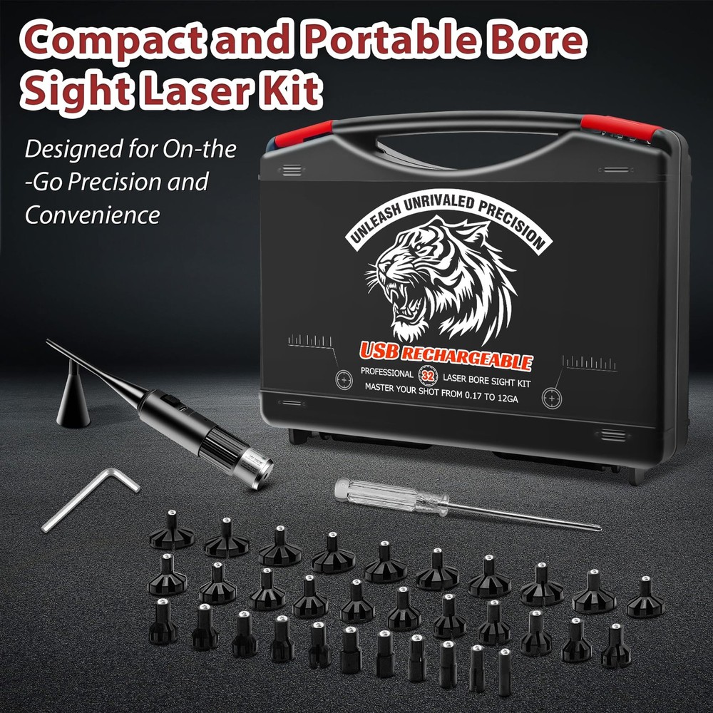 USB Rechargeable Laser Bore Sight Professional Green Black