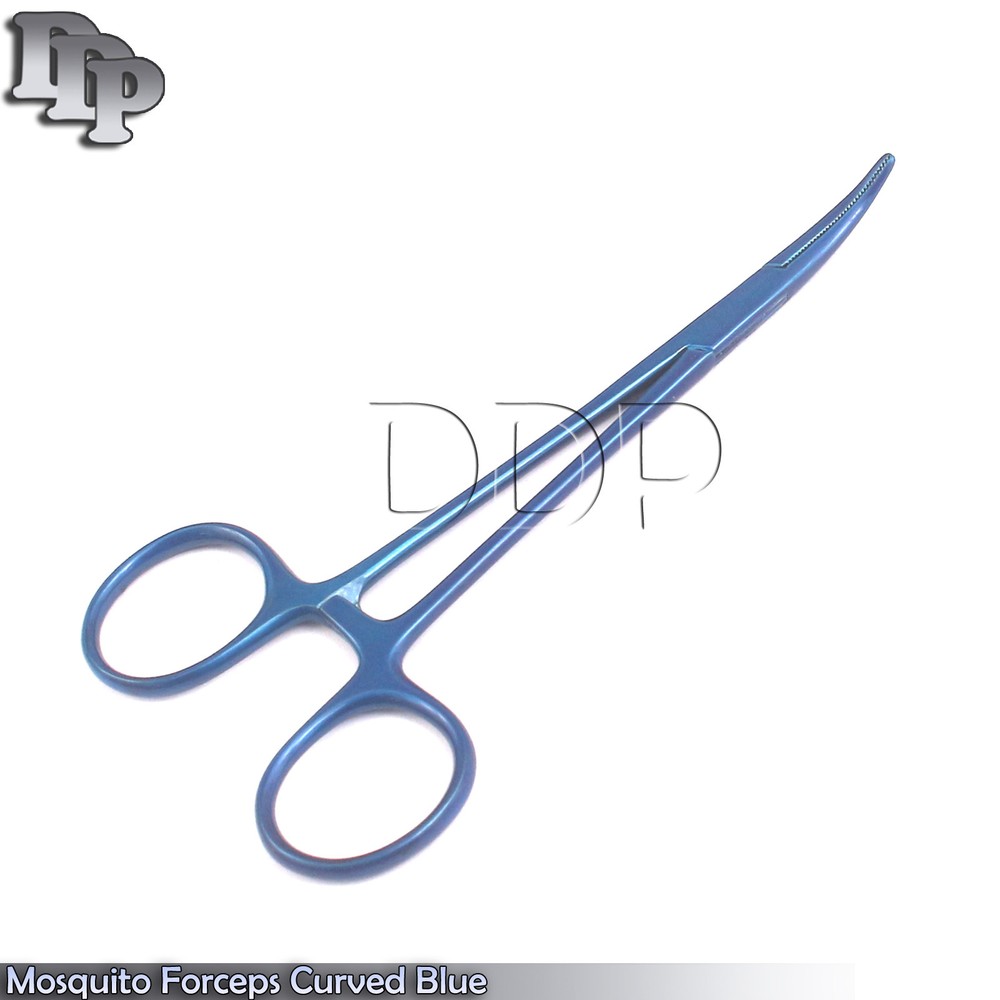 Mosquito Forceps Curved 5" Blue Color Surgical Instruments