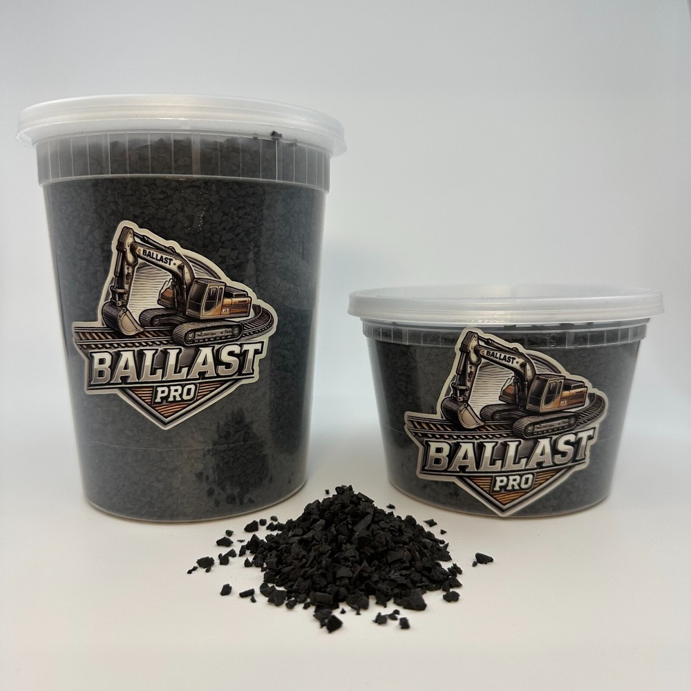 MODEL RAILROAD BALLAST TRAIN DIECAST CONSTRUCTION - BLACK COAL / ASPHALT COARSE
