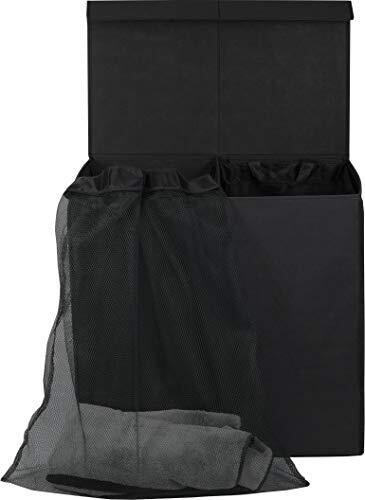Re Double Laundry Hamper With Lid And Removable Bags Black