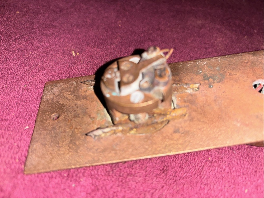 Antique Large Victorian Brass Doorbell Call Button & Lock