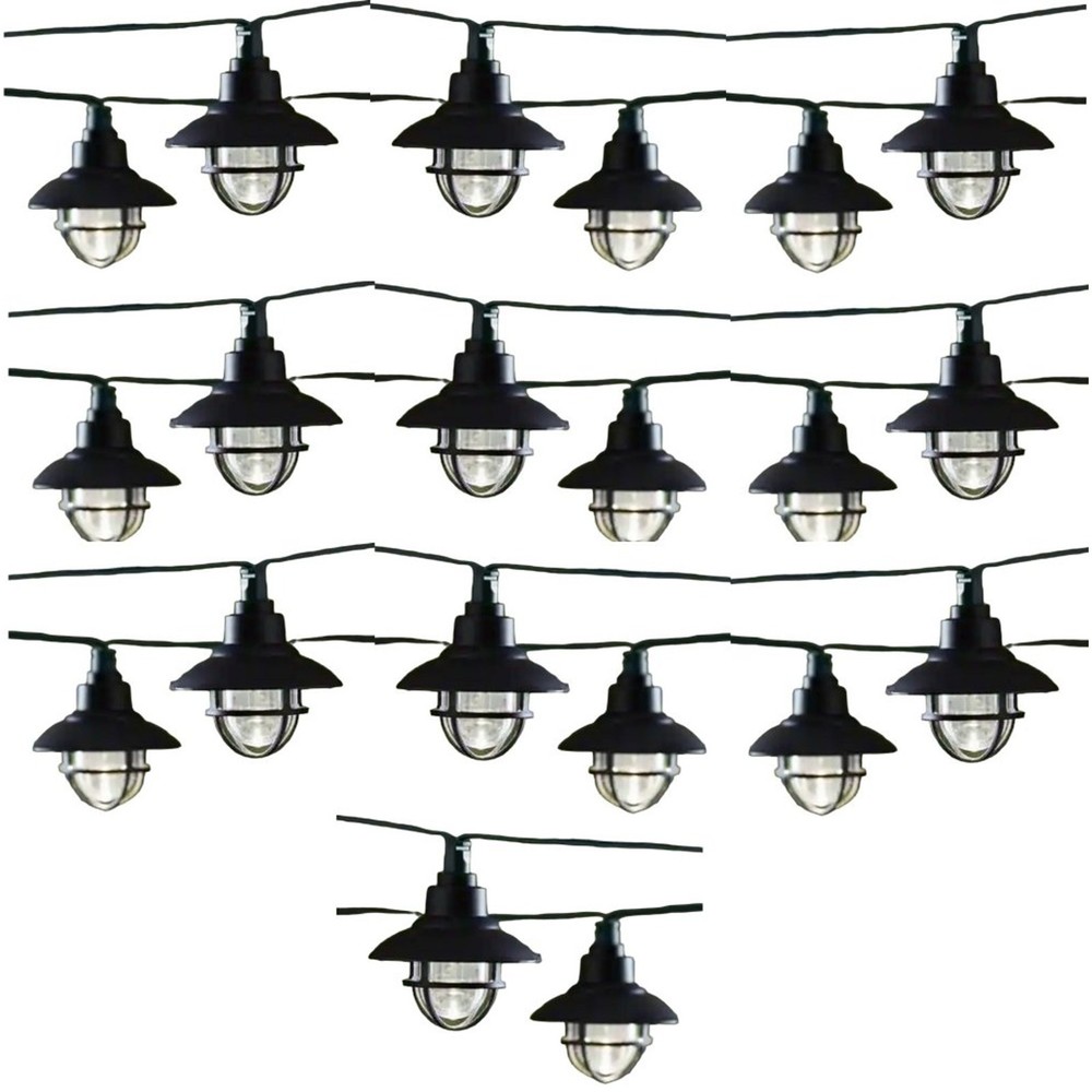 (3 Sets) 20-Light Solar Black Integrated LED Nautical String Lights, 19.25 Ft.