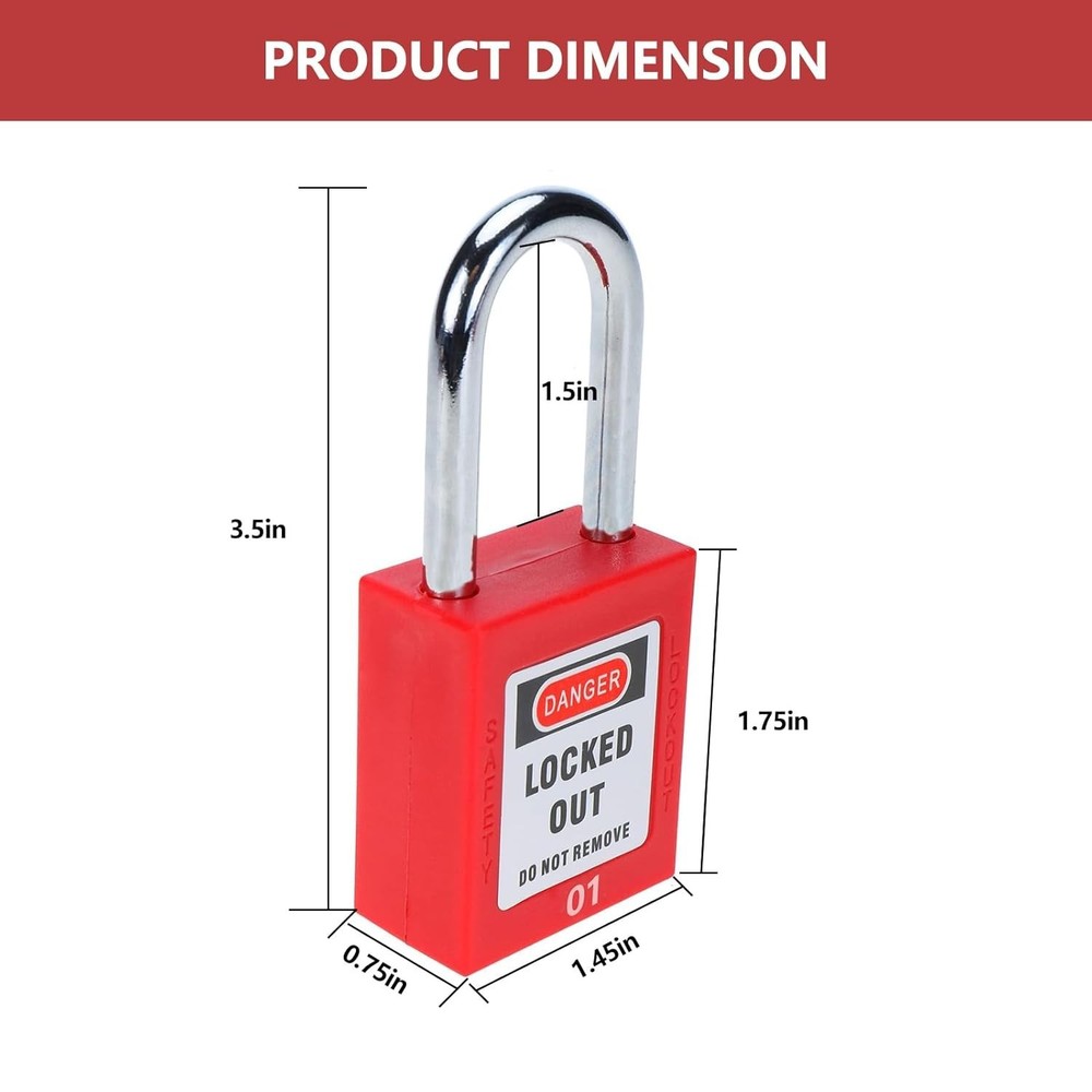 Lockout Tagout Locks, 20pcs Safety Locks Keyed Differently(Come with 1pcs Mas...