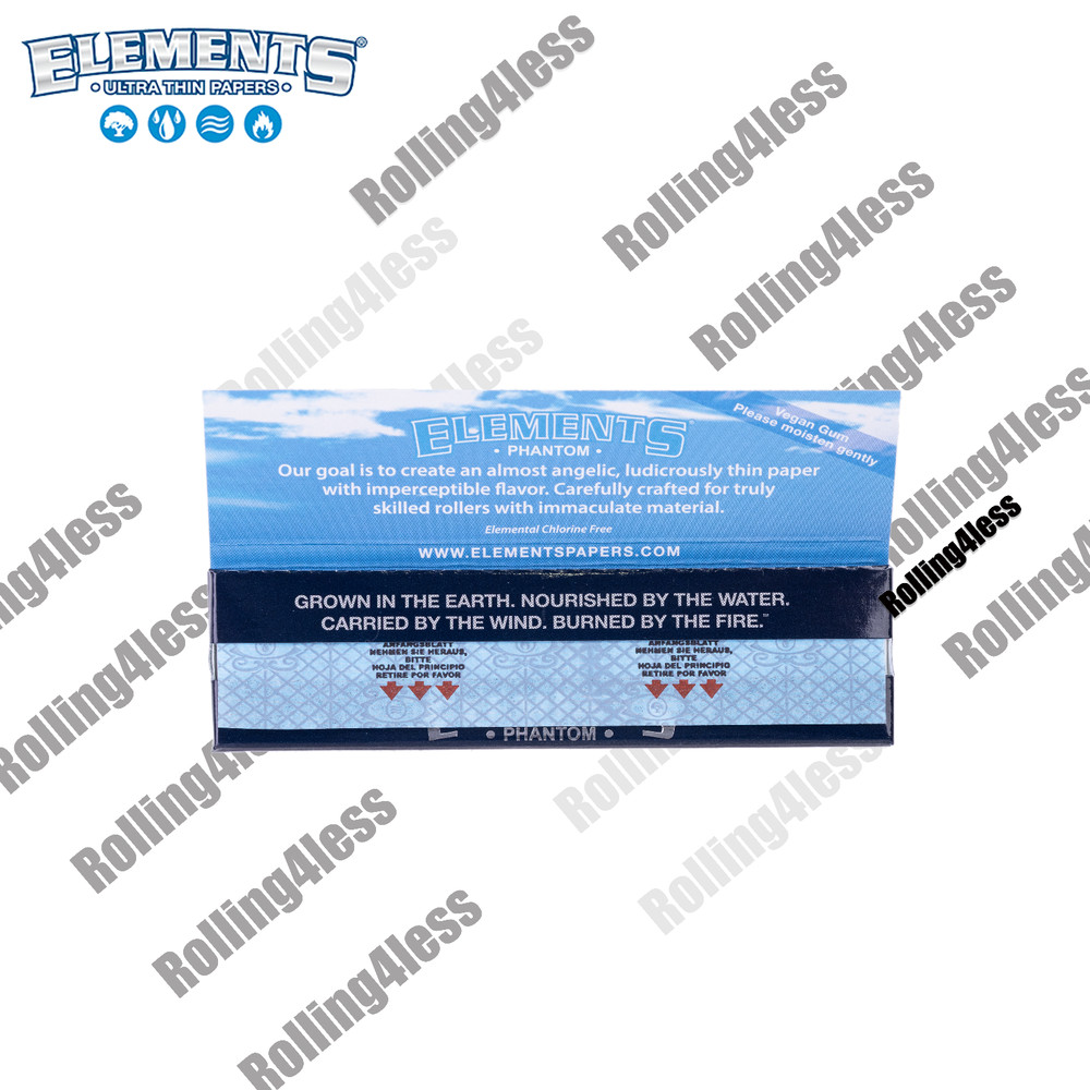 🆕Elements King Size Wide Phantom Rolling Papers Phenomenally Thin | 10 Packs