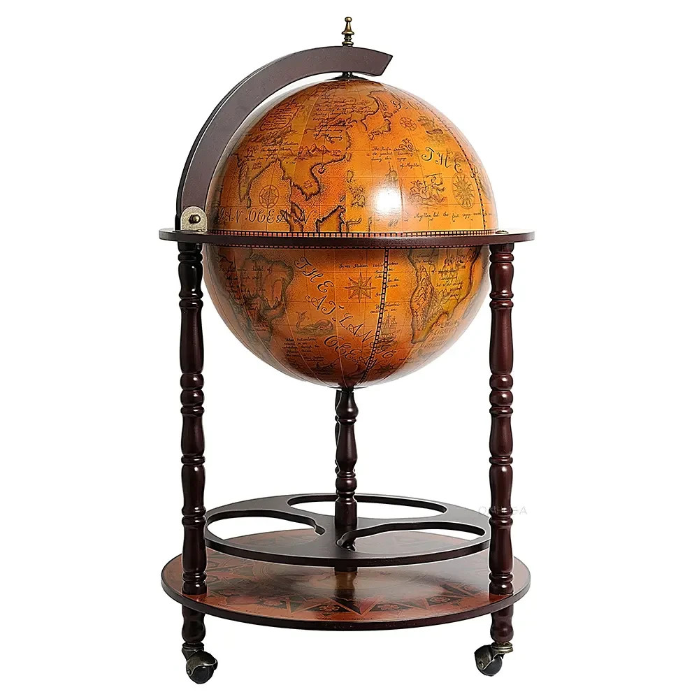 Globe Hidden Home Pub Hide A Bar 37" Old World Style Nautical Furniture New