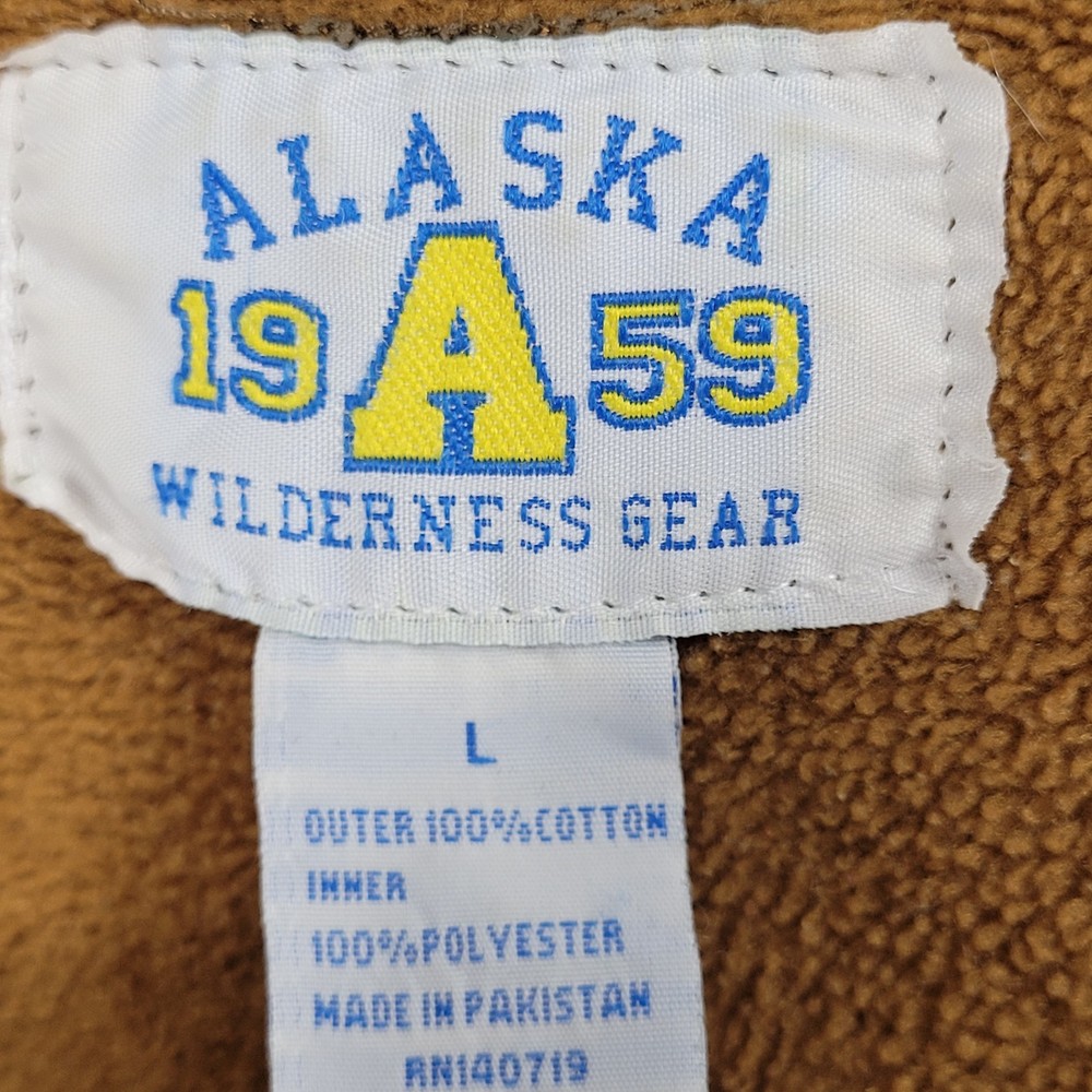 Alaska Wilderness Gear Blue Denim Buttoned Fleece Lined Shacket Jacket Large L