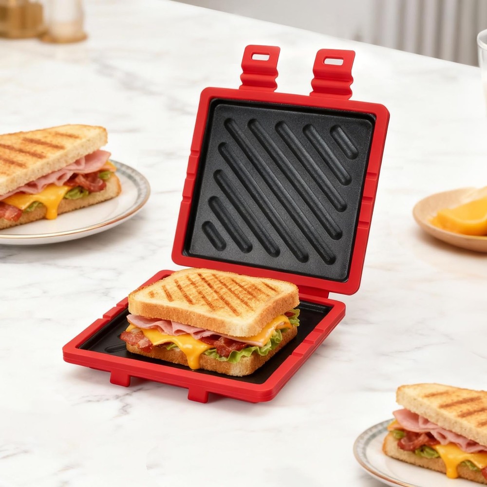 Microwave Sandwich Maker, Microwave Toaster with Adjustable Silicone Strap, Remo