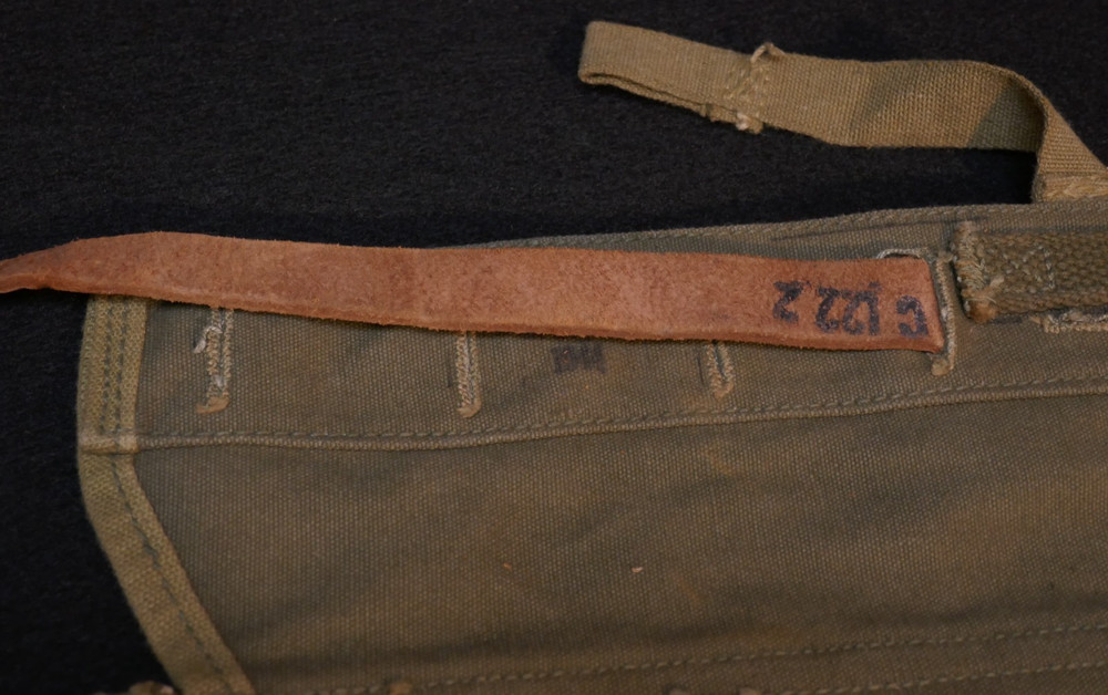 WW2 US M1923 Haversack Field Pack Bottom Roll 'B B Co 1944', Two-Tone & Leather