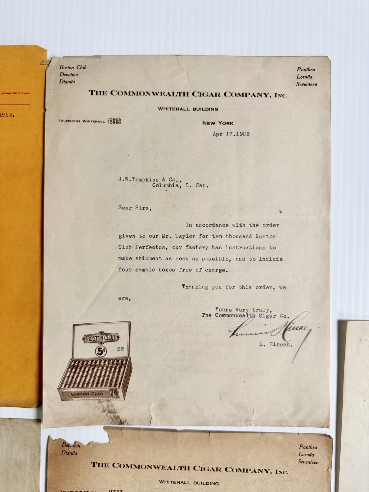 Lot 11 Antique 1923 Letterheads, Campbells, Calumet, White Trucks, Cigar, Hotel