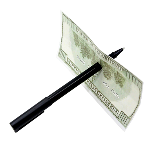Magic Trick Pen Through Dollar - Piercing Pen - FREE First Class Shipping!
