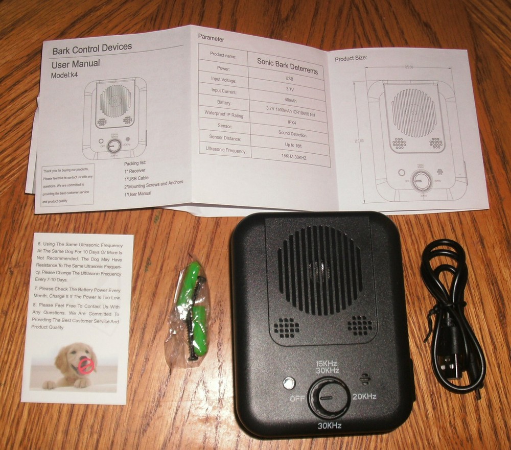Ultrasonic Dog Barking Control Device Rechargeable Rain-proof